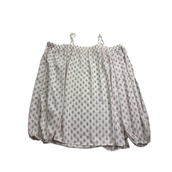 Pleione Off The Shoulder Blouse Top S Spaghetti Straps Multicolor Semi Sheer - Picture 4 of 6